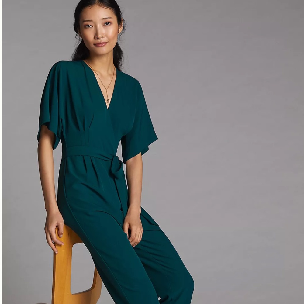 Anthropologie Draped Twist-Front Jumpsuit